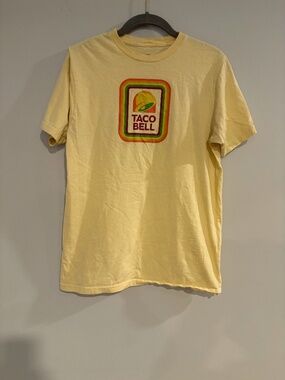 Classic Taco Bell Logo Shirt Streetwear Pastel Yellow Men's Medium